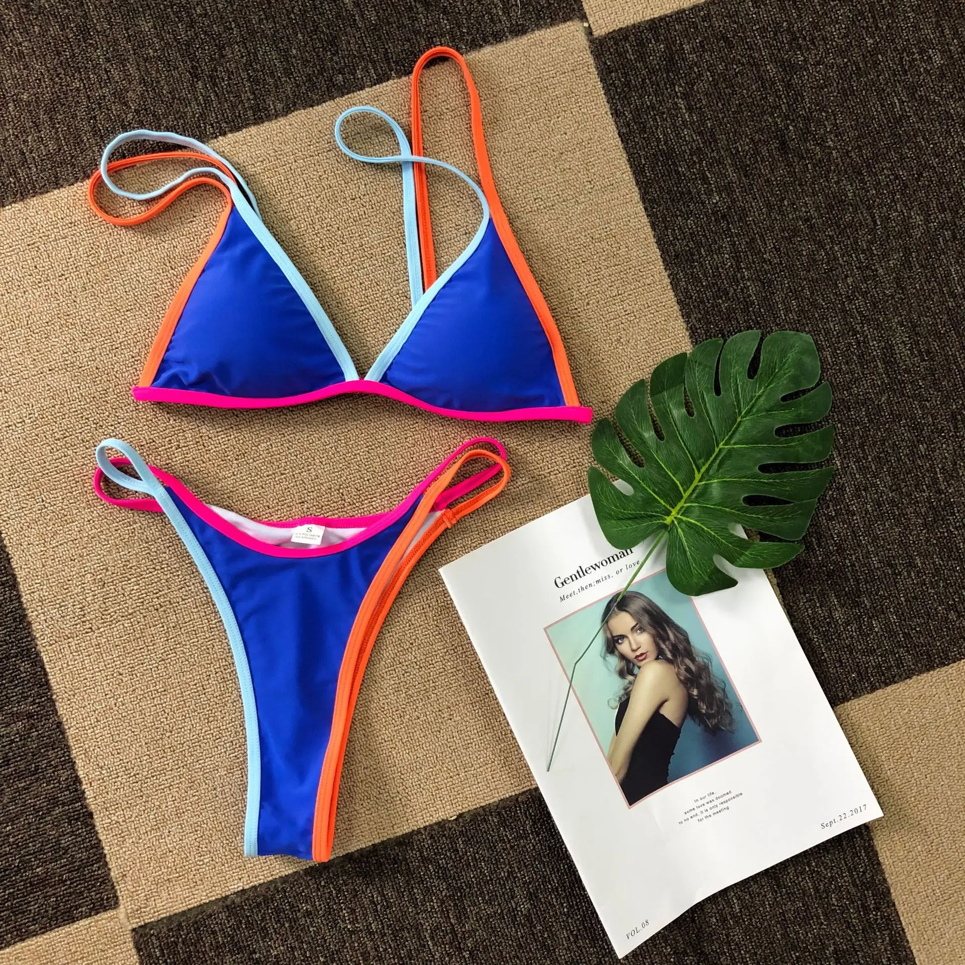 

Sexy micro bikini set 2020 patchwork two pieces swimsuit female Triangle swimwear women Summer mini bandage bathing suit biquini