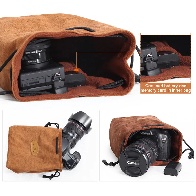 Многофункциональный чехол для объектива камеры сумка хранения тканевая на