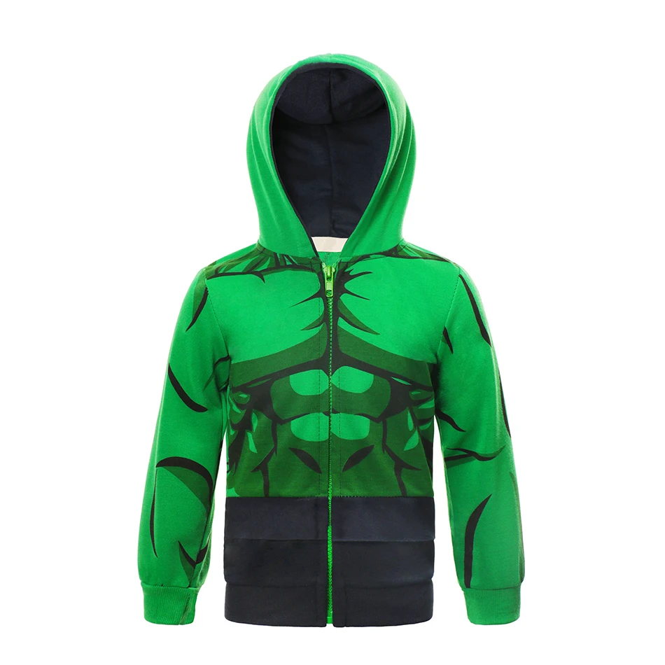 

Thor Boys Superheroes Party Costume Cool Baby Hulk Spider Man Hoodie Cars Print Jackets Toddler Captain America Sport Coats