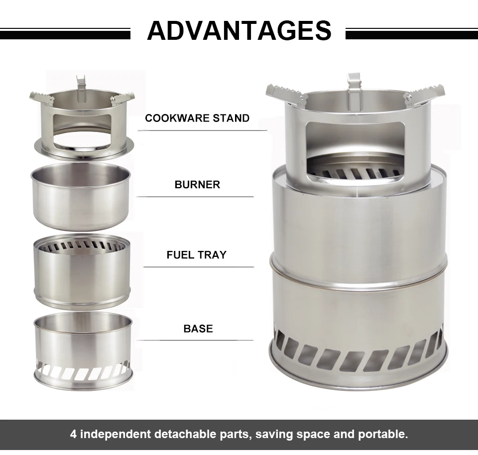 Туристическая деревянная горелка APG большого размера портативная газовая из