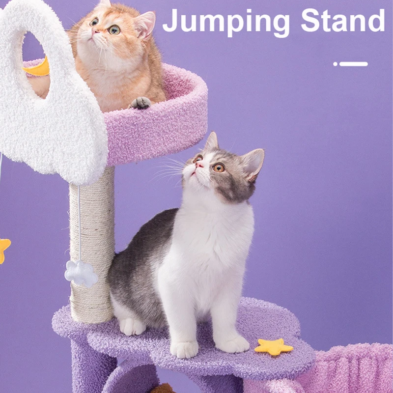 Бесплатная доставка фиолетовый домик для кошачьего дерева основы домика башня