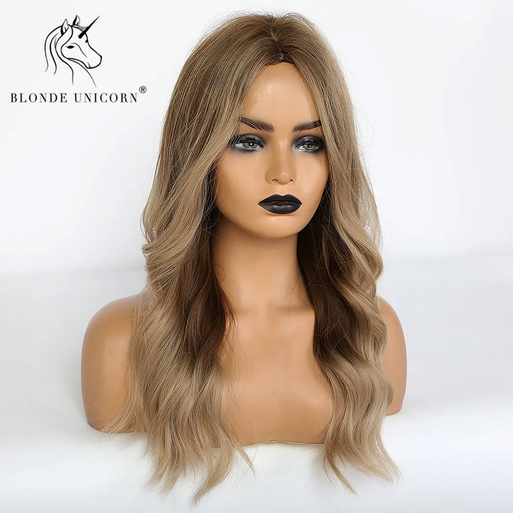 Парик синтетический женский термостойкие натуральные волнистые волосы средней