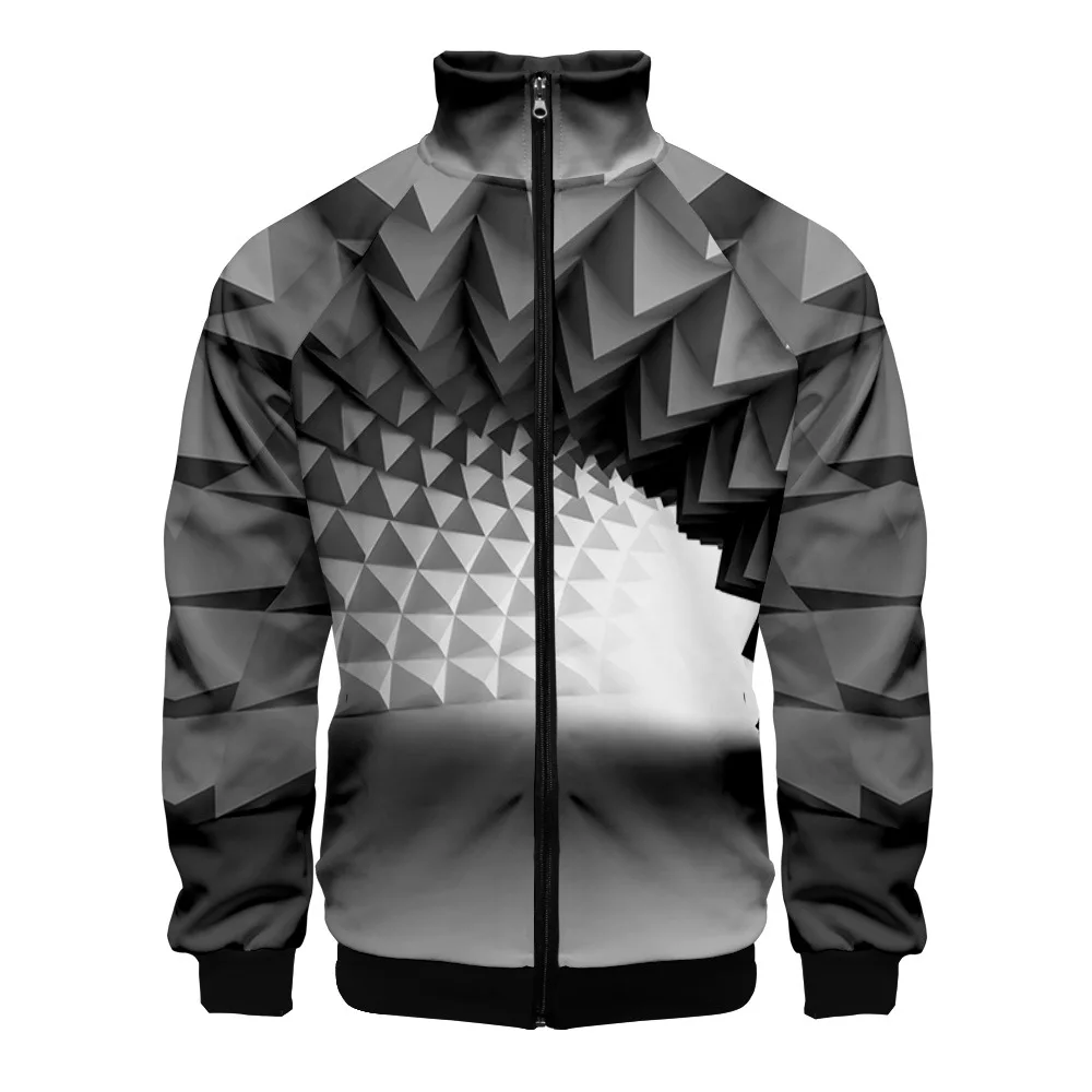 

Hip Hop Fashion Korean Punk Sports Jacket Gothic Diamond Pattern Long Sleeve Stand Collar Zipper Jacket Men