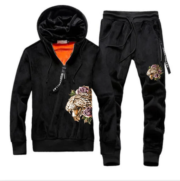 Мужские велюровые бархатные толстовки спортивный костюм спортивная куртка