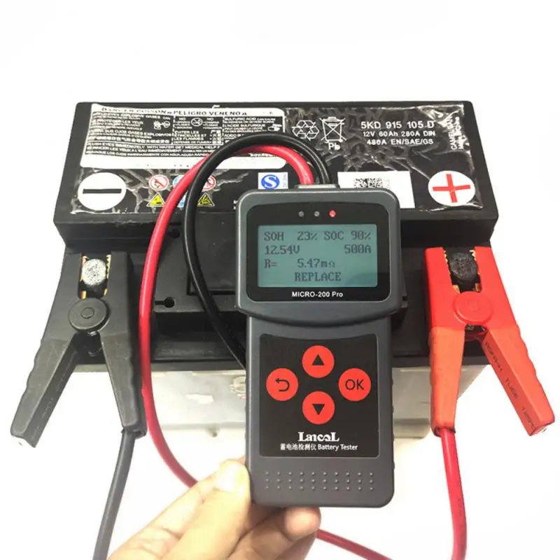 

MICRO-200Pro 12V Motorcycle Car Battery System Tester Digital Diagnostic Tools All Lead-Acid Starter Battery Fault Detector