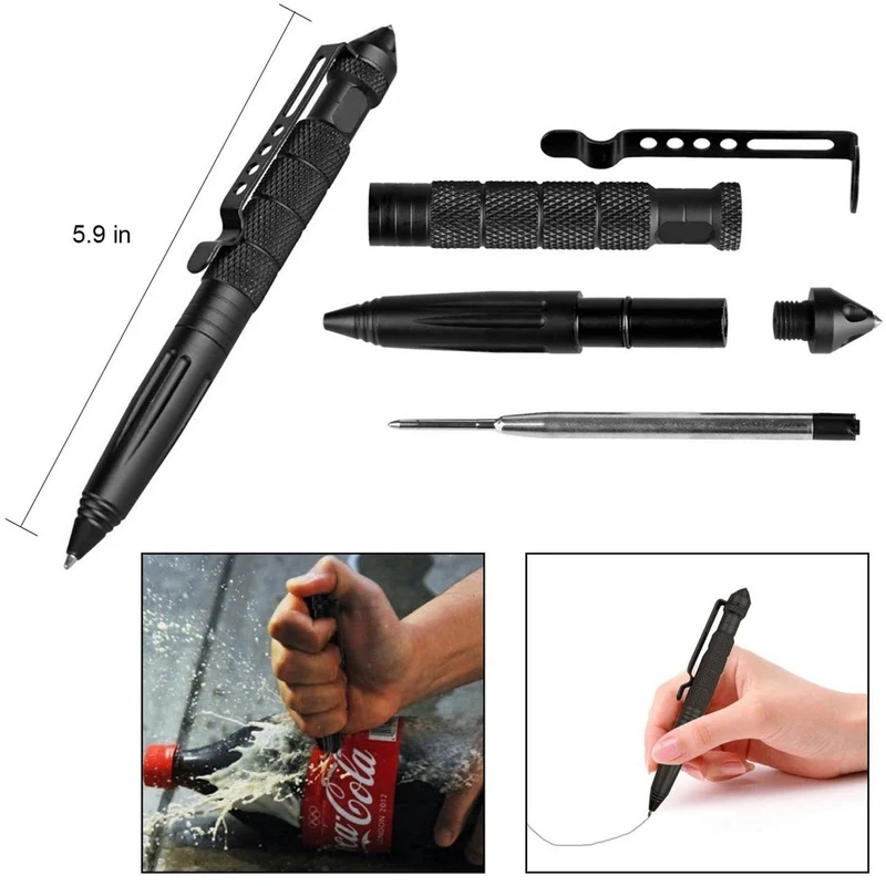 EDC Military Tactical Pen Multifunction Outdoor Self Defense Aluminum Alloy Emergency Glass Breaker Security Survival Tool | Безопасность