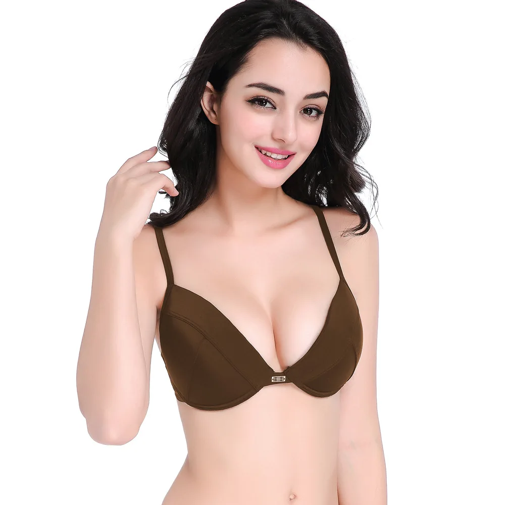 

Sexy Bikini Bra Women Summer Beach Beachwear Bikini Swimsuit Casual New Fashion Bralette Solid Nylon Female Monokini Padded