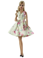 classic spring floral dress outfit set for barbie 16 30cm bjd fr doll clothes accessories play house dressing up toys gift