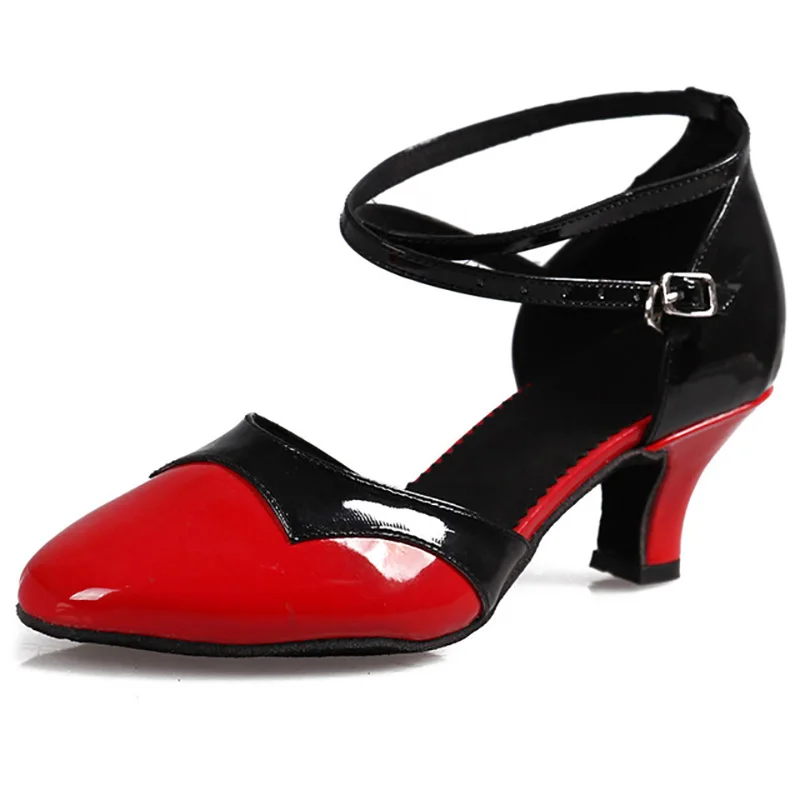 USHINE/каблук 7 см/5 см искусственная кожа Zapatos Salsa Mujer De Baile Latino женская бальная обувь
