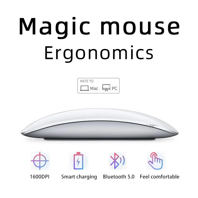

Беспроводная мышь Magic control, беспроводная bluetooth мышь magic arc touch, ультратонкая перезаряжаемая компьютерная мышь, подходит для Apple macbook