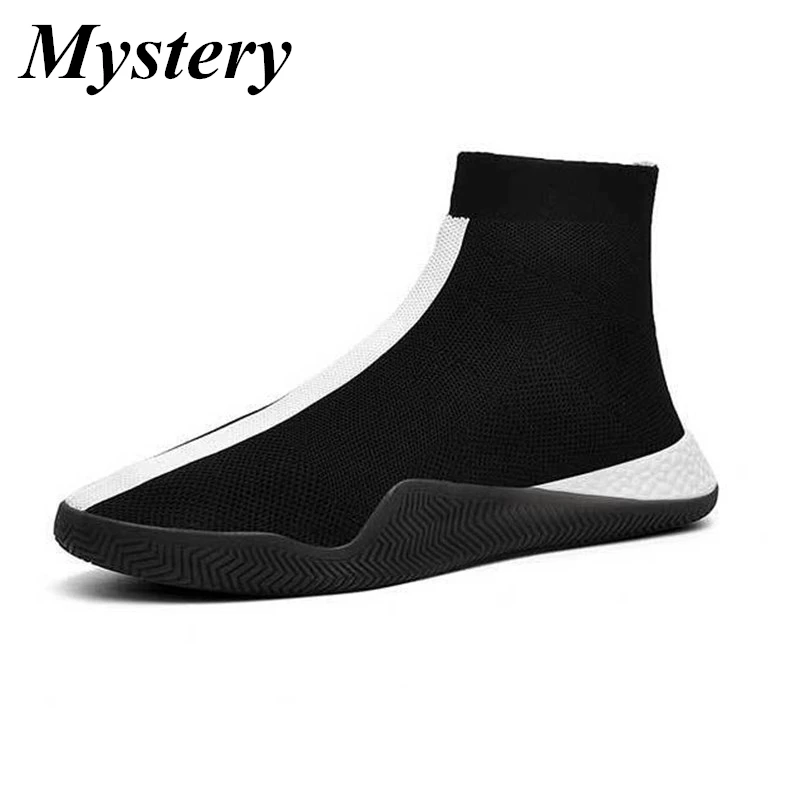 Hot Sale Boys Socks knitting casual shoes Fly Weave Men Casual Shoes Sneaker Flats Comfortable Slip-On Breathable39-44 | Обувь