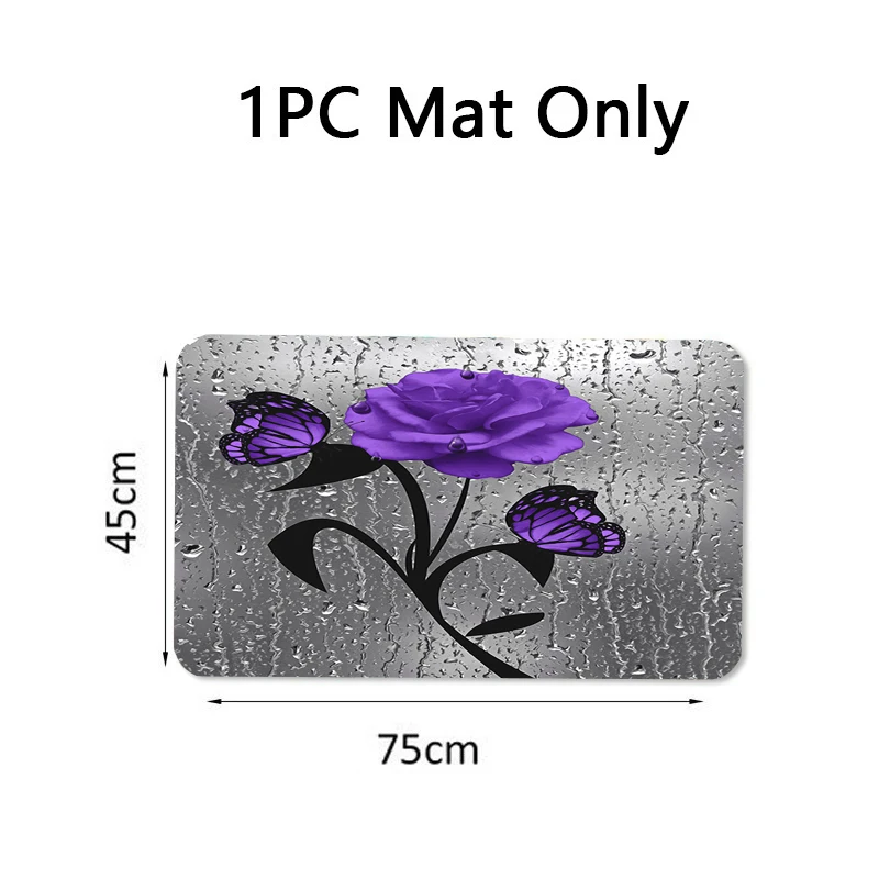 Занавеска для душа с фиолетовыми цветами розы занавеска ванной комнаты коврики