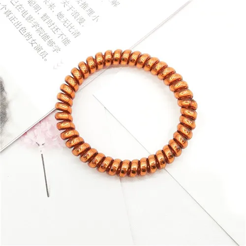 A7 Elastic Clear Telephone Wire Hair Bands Plastic Gum For Hair Ties No Crease Coil Hair Tie Ponytail Hairband Hair Accessories - Цвет: A7