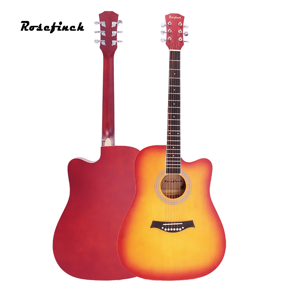 41 дюймовая Акустическая гитара из липы для начинающих 6 струнных баллад
