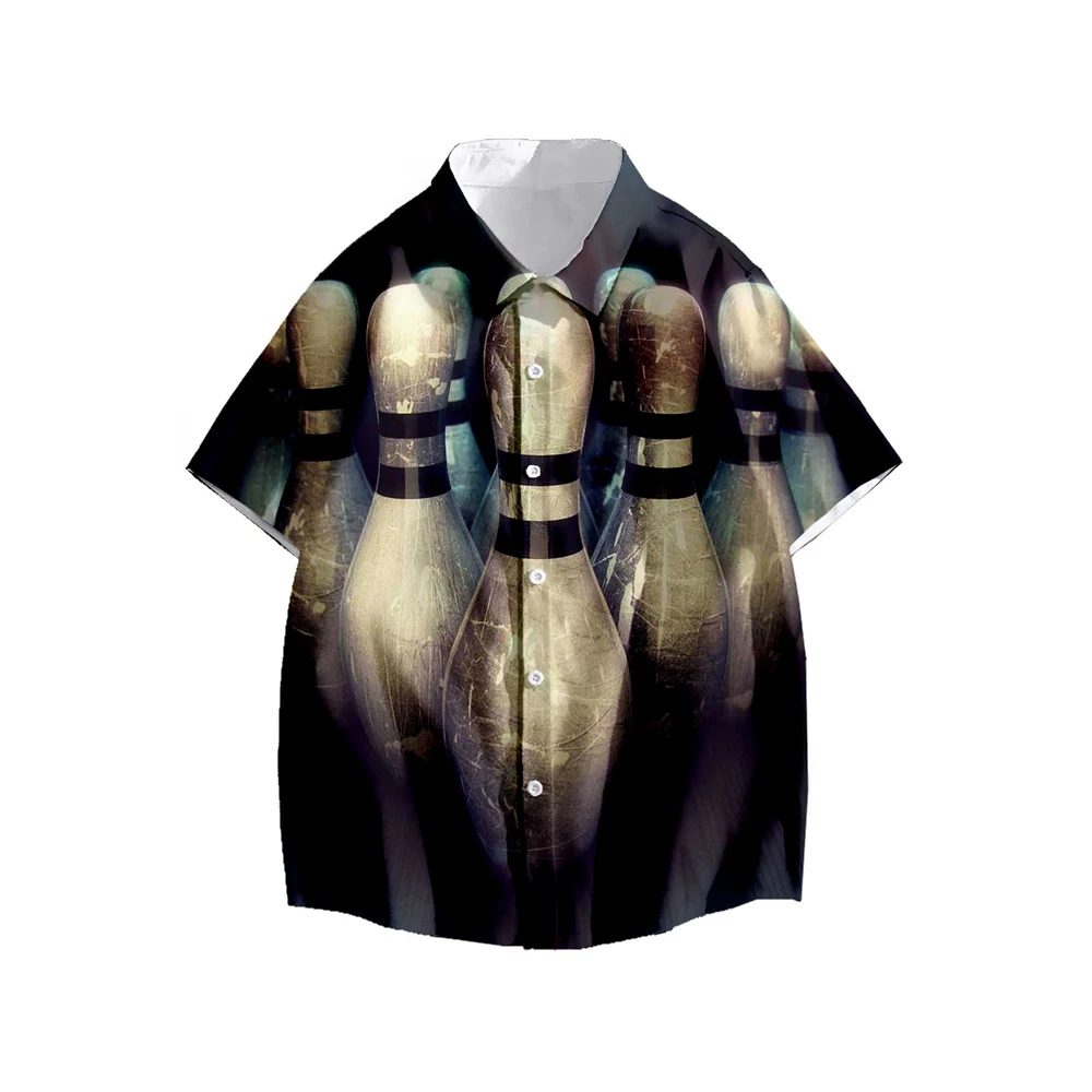 

SONSPEE 3D printing international bowling men's short-sleeved shirt summer printing women's shirt casual hip-hop streetwear top