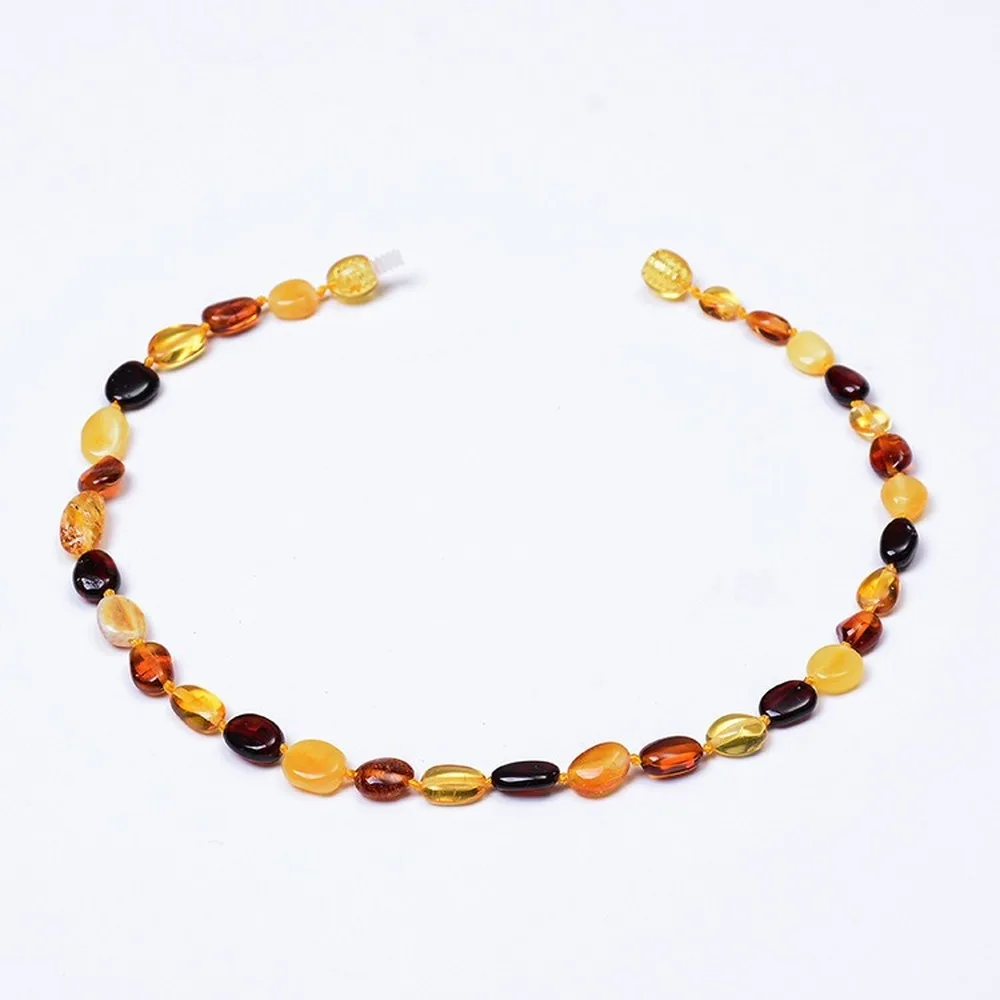 

Baltic Sea Natural Amber Beaded Beeswax Baby Chain Infant Children Molar Sleeping Necklace Jewelry Health Environmental Choker