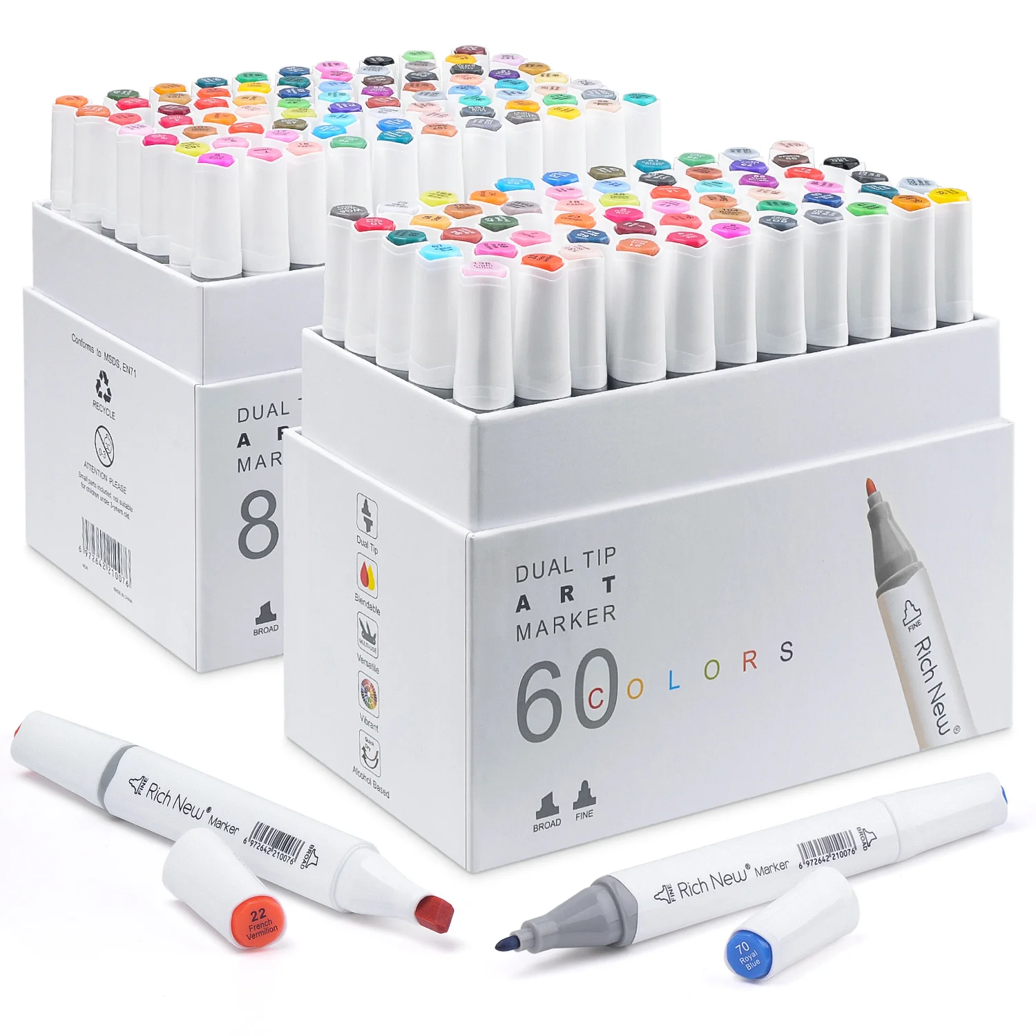 

80 Colors Artist Alcohol Markers Dual Tip Art Markers Permanent Alcohol Based Twin Sketch Markers Pens for Adult Kids Coloring