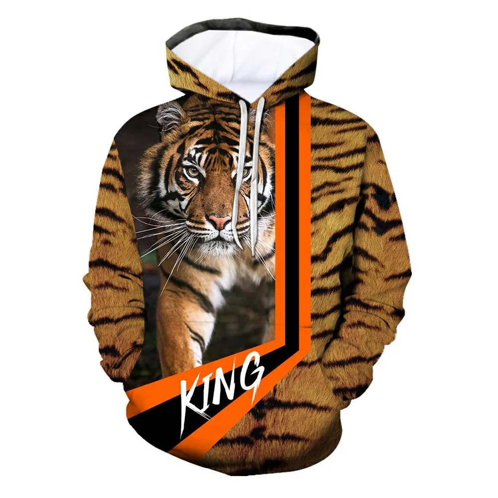 

3D Print Funny Tiger Bear Wild Animals Print Pullover Sleeve Streetwear Children's Clothing Spring and Autumn Sweatshirt
