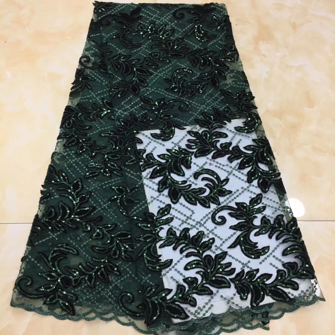 

African Lace Fabric 2020 Latest Lace Embroidered Nigerian Lace Fabric High Quality French Tulle Lace Fabric For Wedding KH9016