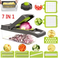 7 in1 vegetable cutter grater slicer carrot potato peeler cheese onion steel blade mandoline kitchen accessories fruit tools