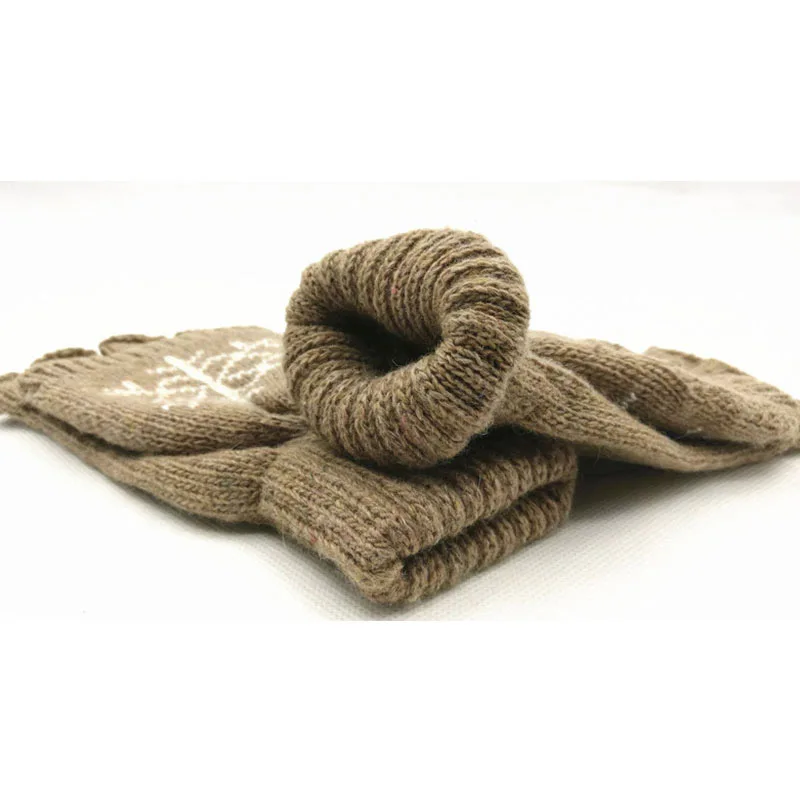 

Cute Deer Snowflake Printed Half Finger Gloves Soft Elastic With Flipped Cover Warm Thicken Christmas Deer Twist Knit Gloves Hot