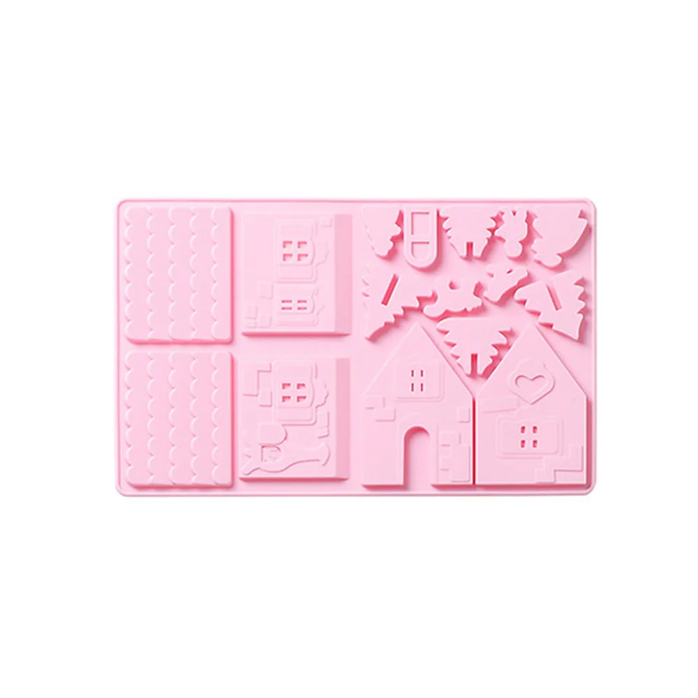 Рождественская форма для шоколада конфеты пряничный домик Силиконовые Формы
