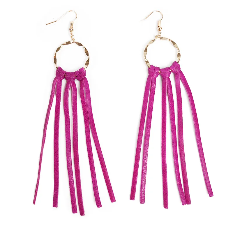 Новые модные серьги M &amp G из натуральной овечьей кожи для женщин Золотые круглые