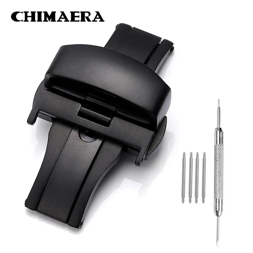 

Матовая пряжка часов CHIMAERA 316L из нержавеющей стали 18 20 22 мм с двойной застежкой-бабочкой с инструментами