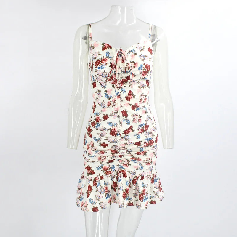 2021 летнее женское платье сексуальное Плиссированное пляжное на бретельках с