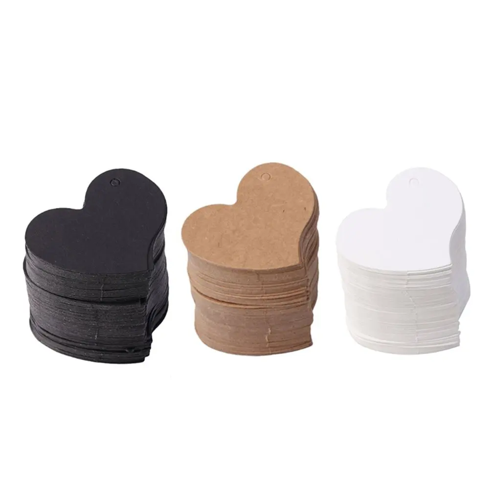 100 шт. бирка в форме сердца чистая крафт бумага|Бейджи и аксессуары| |