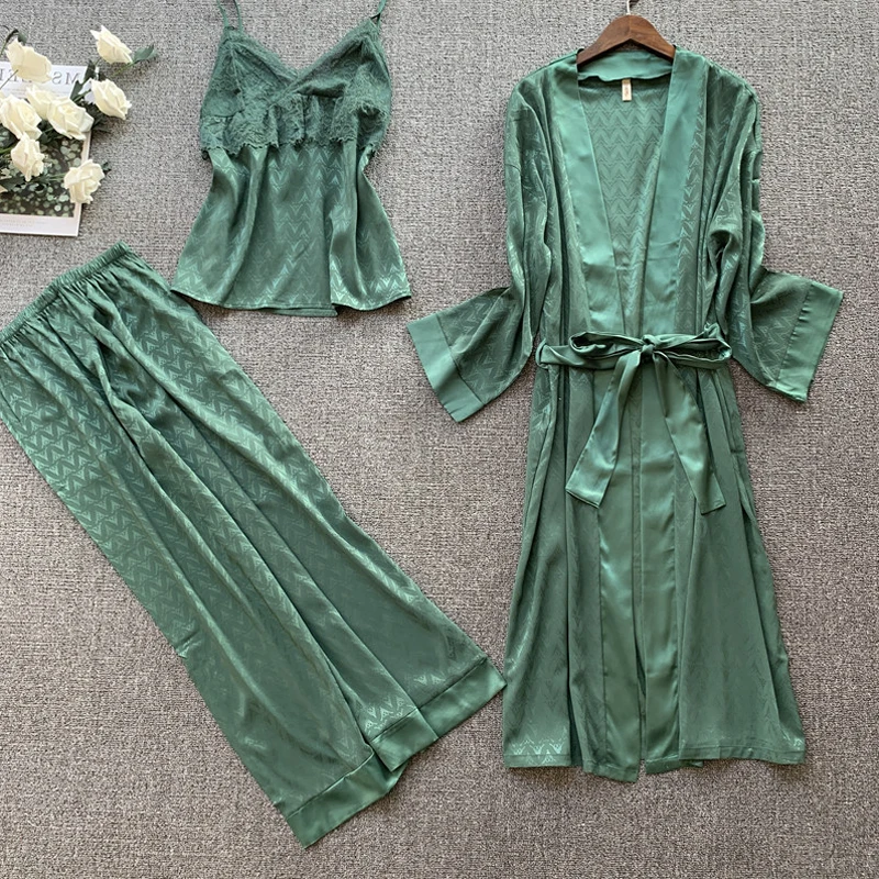 Женская одежда 2020 Осенняя пижама из трех предметов женские комплекты красные