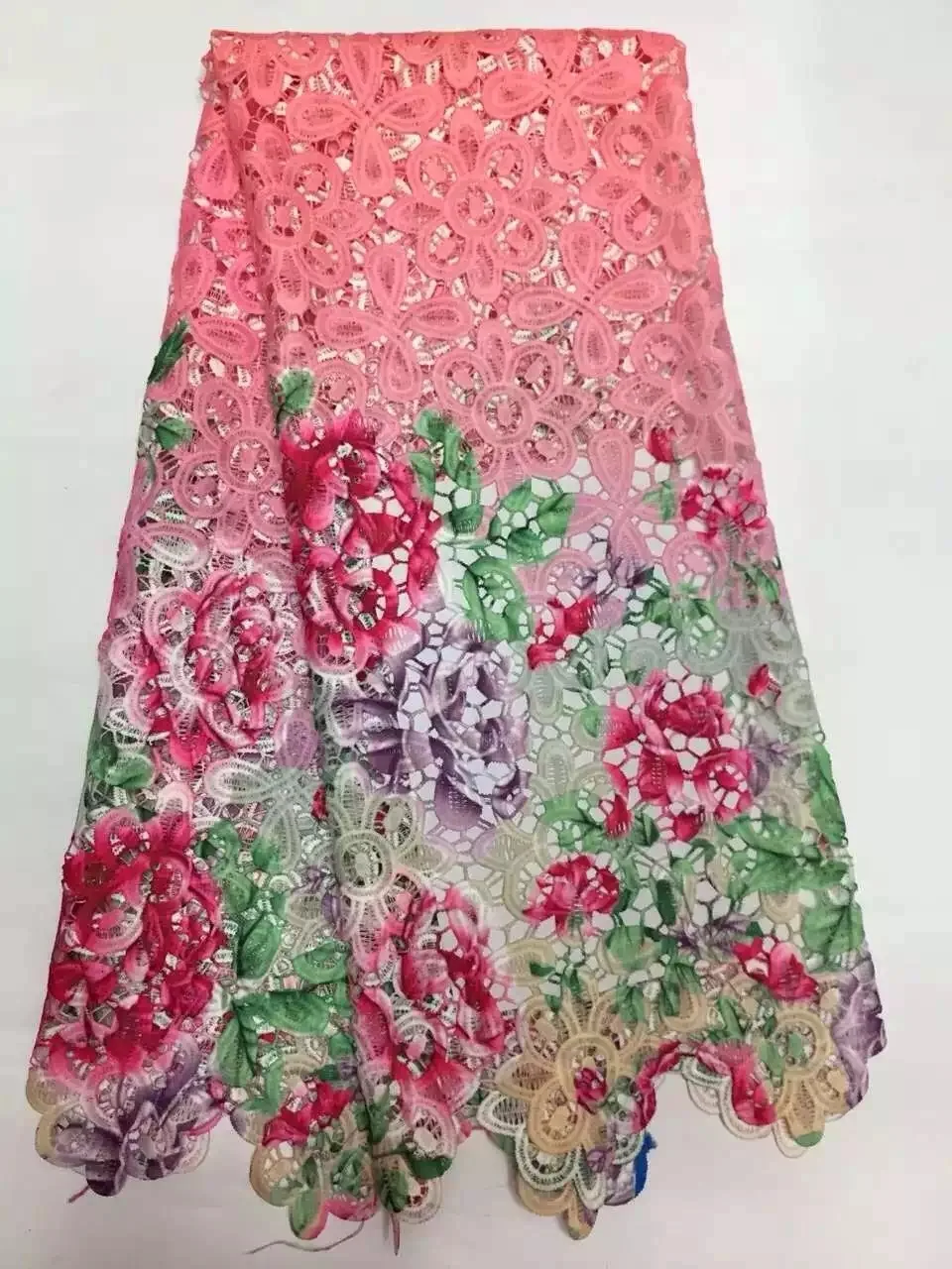 

Free Shipping!! Multi Color African Cord Lace / High quality Cupion Lace / Chemical guipure Lace fabric for Party Dress R6616