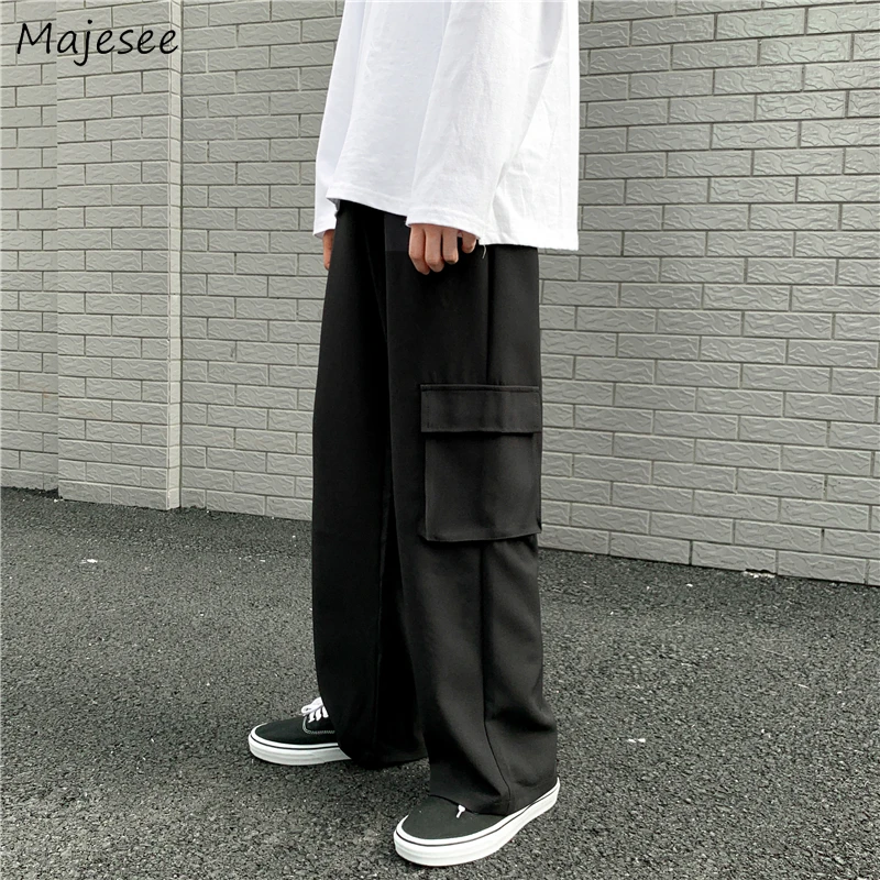 

Cargo Pants Men Trousers Harajuku Solid Simple Casual Loose Baggiest Spring Korean Style Trendy Fashion Ins Clothing Streetwear
