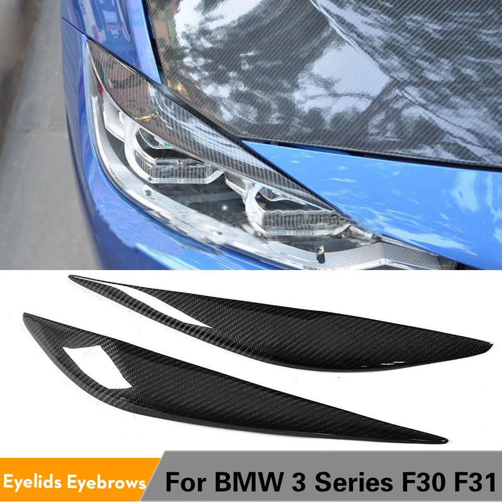 2 шт. накладки на передние фары из углеродного волокна для BMW 3 Series F30 2012 2016|bmw eyebrow|bmw