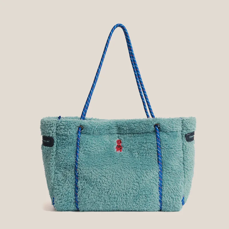 

Новинка 2021, осенне-зимняя меховая сумка, Женская милая плюшевая Сумка-тоут для мужчин и женщин, модная переносная сумка через плечо