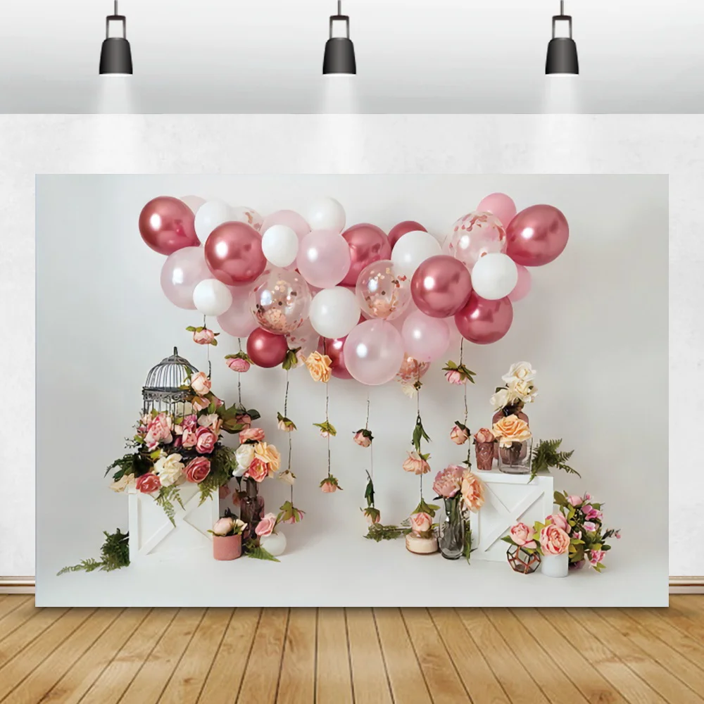 

Воздушные шары цветы Декор ребенок день рождения портрет интерьер фотография Фон детский душ семья фотосессия фон фотостудия