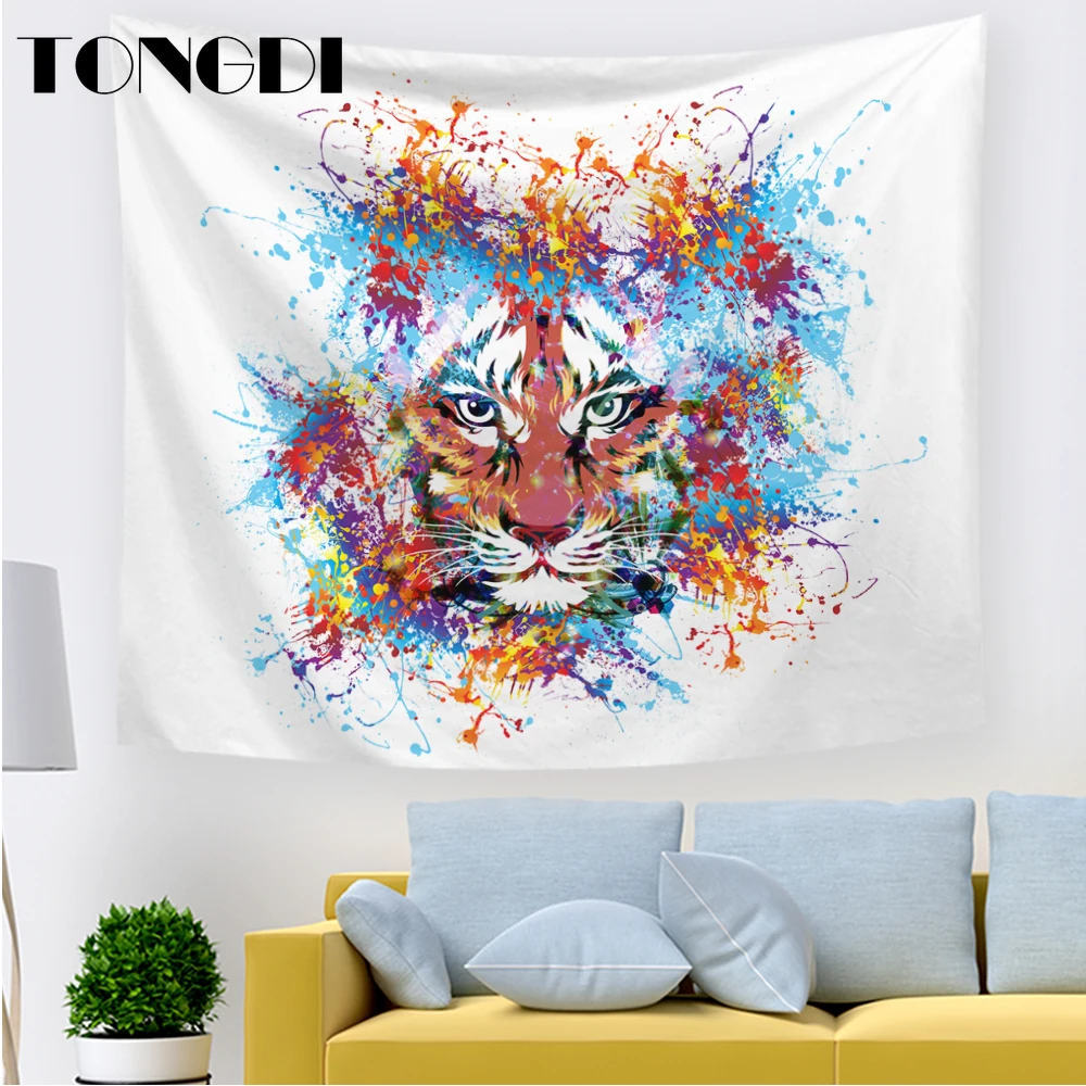 TONGDI гобелен современный элегантный тропический африканский дикий животный