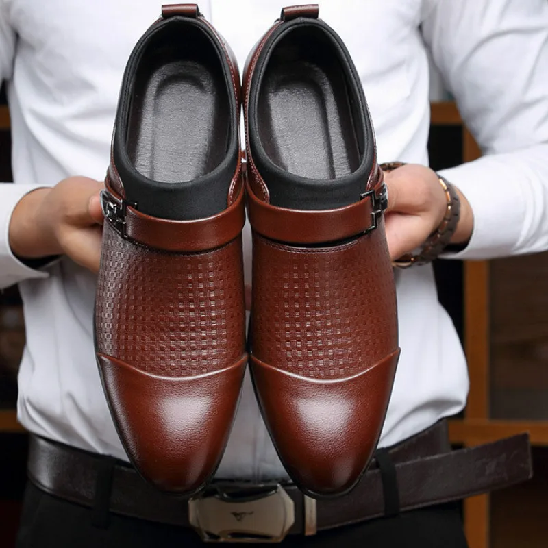 Мужские мокасины без шнуровки темно синие классические деловые туфли обувь для