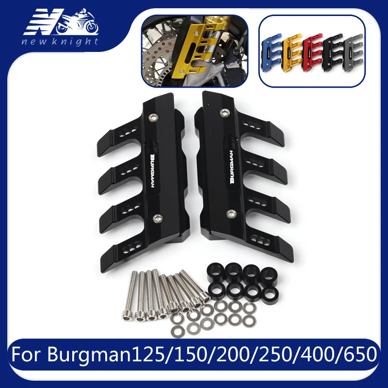 

Алюминиевый передний брызговик для мотоцикла Suzuki Burgman 650 125 150 200 250 400 CNC, защита от падения, ползунок, защитная крышка, аксессуары