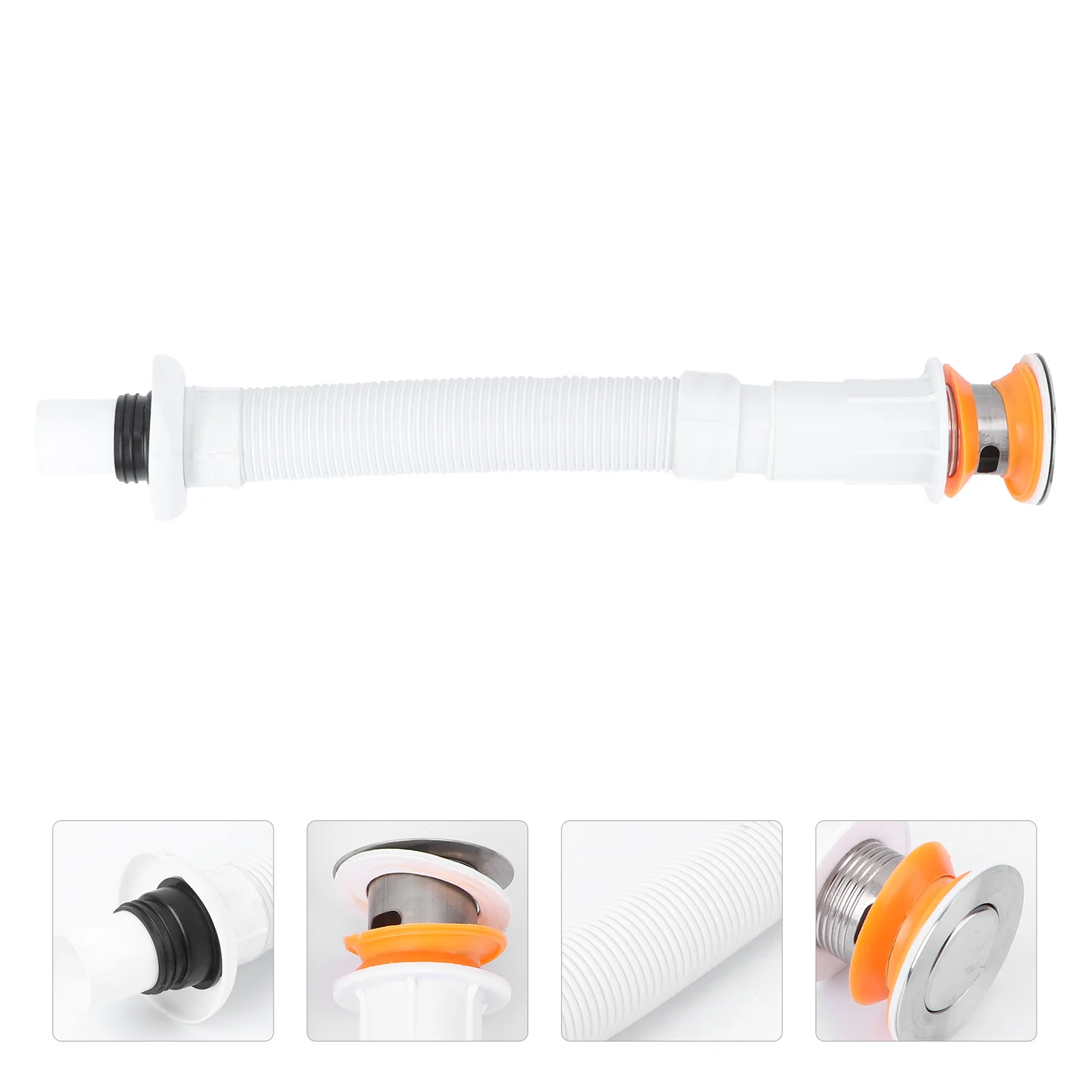 

Масштабируемый дезодорирующий шланг для раковины, водосточная труба для слива воды, аксессуары для ванной комнаты, кухни (белый)