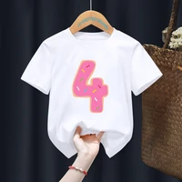 children pink donut my 0 9th birthday number print name t shirt birthday gift present clothes baby letter tops teedrop ship