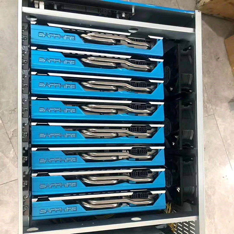 Совершенно новая графическая карта miner 230-240MH/S для ETH 8 шт. 580 8G с блоком питания