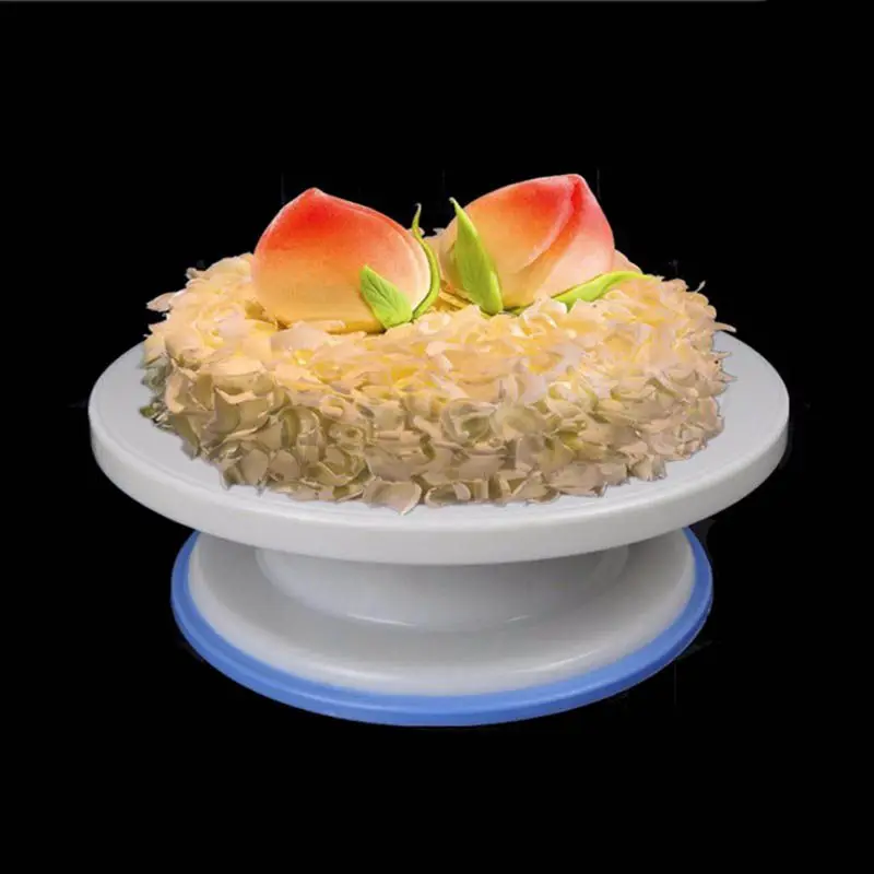 11 inch Cake Stand Revolving Decorating Turntable with Rubber Ring - White | Дом и сад