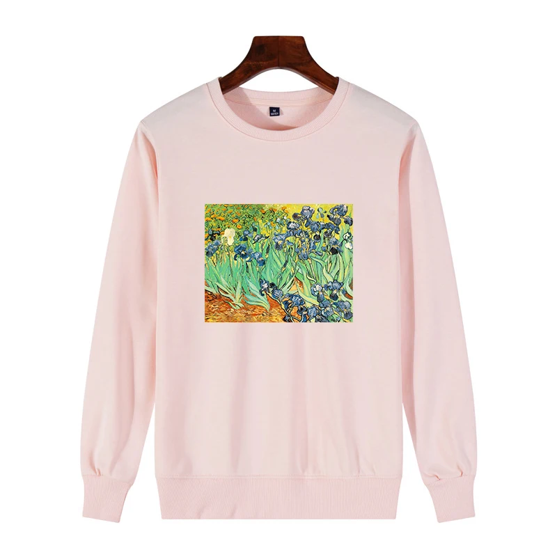 Kpop модные толстовки Van Gogh Art масляная краска Harajuku Michelangelo Ulzzang винтажная Толстовка с длинным рукавом Женская негабаритная Толстовка
