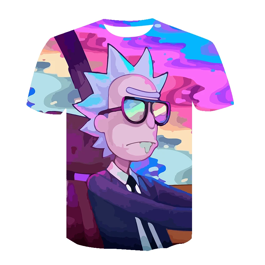 Футболка Rick And Morty Мужская футболка "Аниме" с 3d принтом Футболка в стиле хип-хоп крутая мужская одежда Новинка года, летний бренд