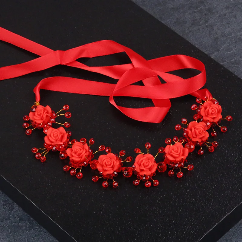 

Головной убор для невесты ручной работы, цветок, новый венок из мягкой керамики, узел, свадебное платье, аксессуары для волос