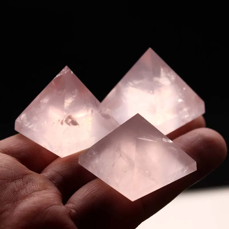 

Natural Stone Mineral Crystal Rose Quartz Pyramid Home Decoration Witchcraft Worship Meditation Wheel Pulse Healing Amplifier