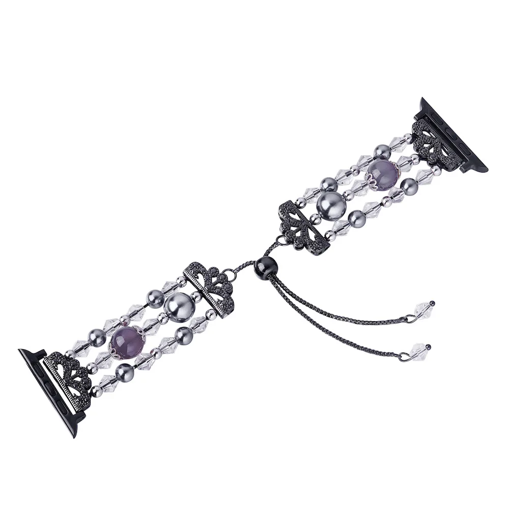 Регулируемые ювелирные изделия Агатовые Стразы браслет для Apple Watch 5 4 3 2 1 38 мм 42 40 44