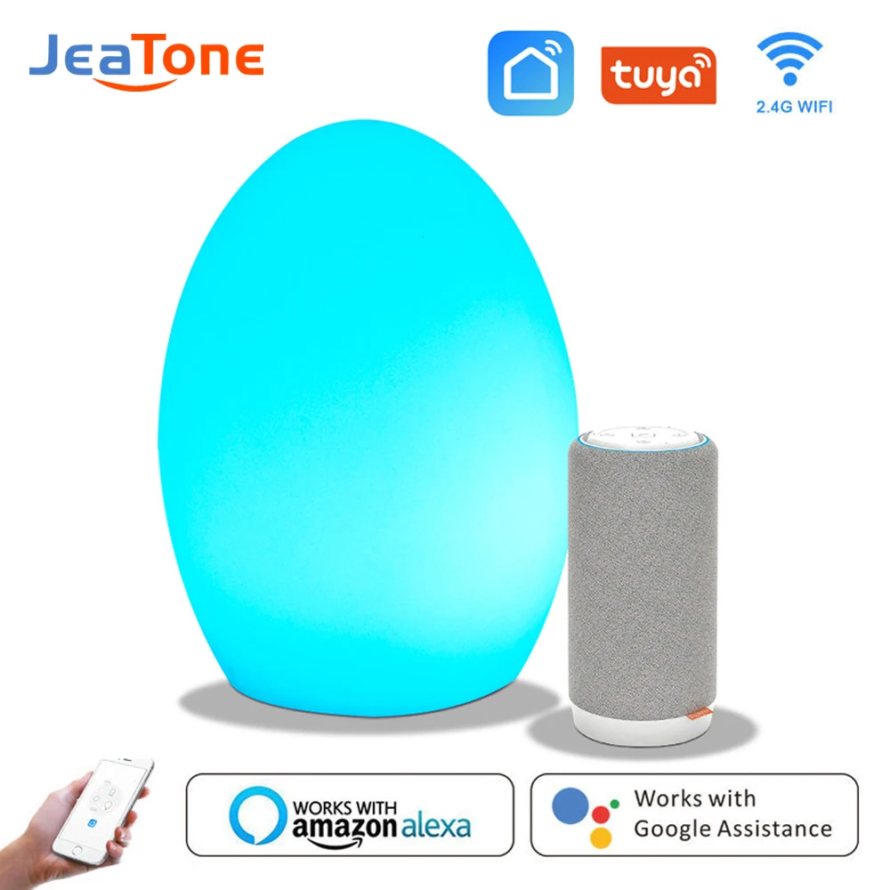 

Настольная лампа Jeatone Alexa Google Assistant, лампа с умным голосовым управлением, переносная лампа для диджея, музыкального ритма