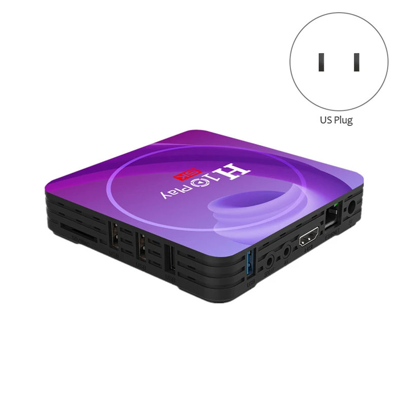 H10 Play Wi Fi ТВ коробка 6K HD 4 ядра 64 бит Android 9 0 медиа бокс с несколькими Язык Поддержка